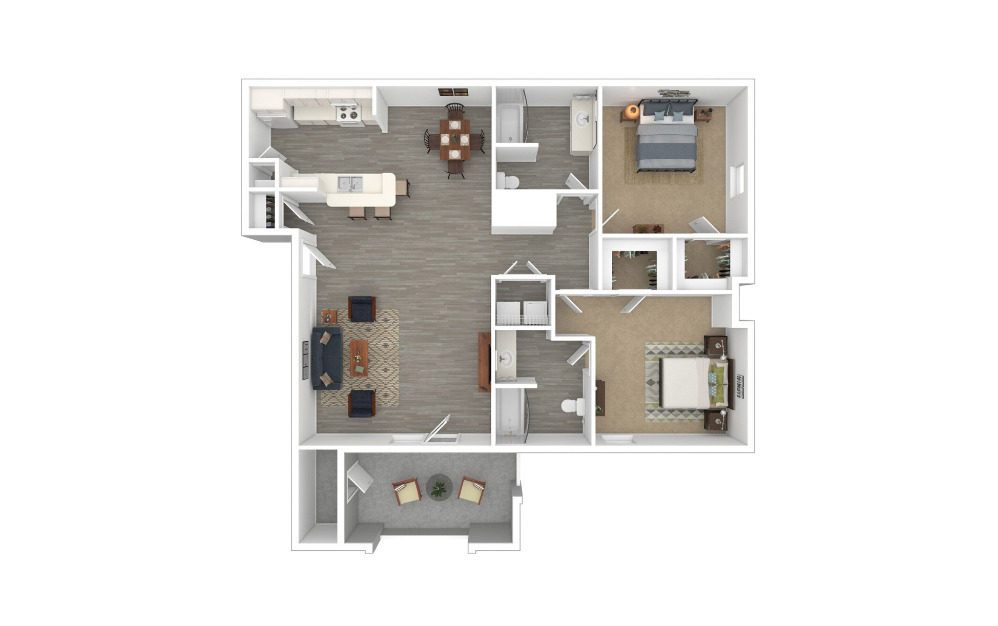 3D Furnished Floorplan - B1