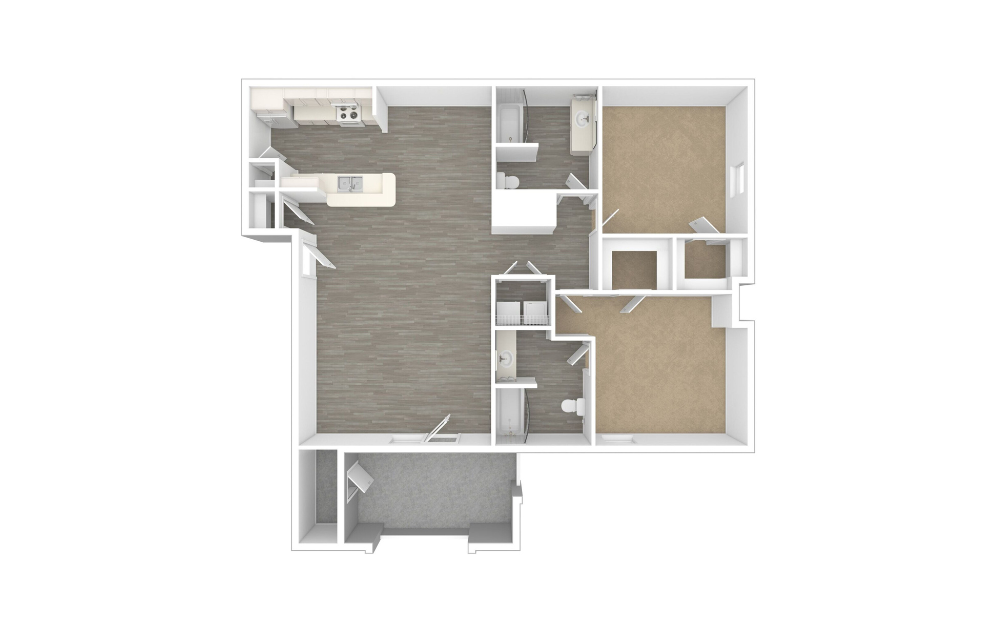 3D Unfurnished Floorplan -  B1